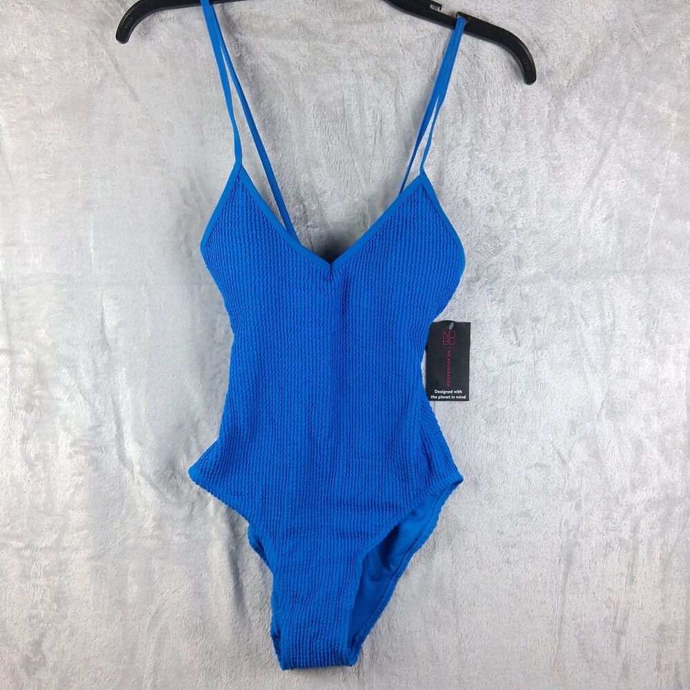 No Boundaries Juniors Popcorn Swimsuit 1Pc Blue Summer lagoon Sz S(3-5) NWT